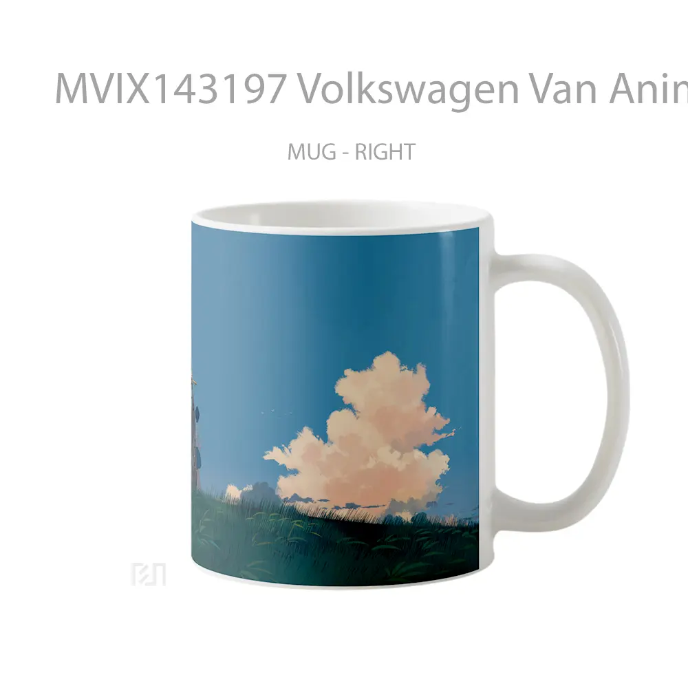 Mug Volkswagen Van Anime Girl Art Sky Scenery Cangkir Anime - All-side / Desain