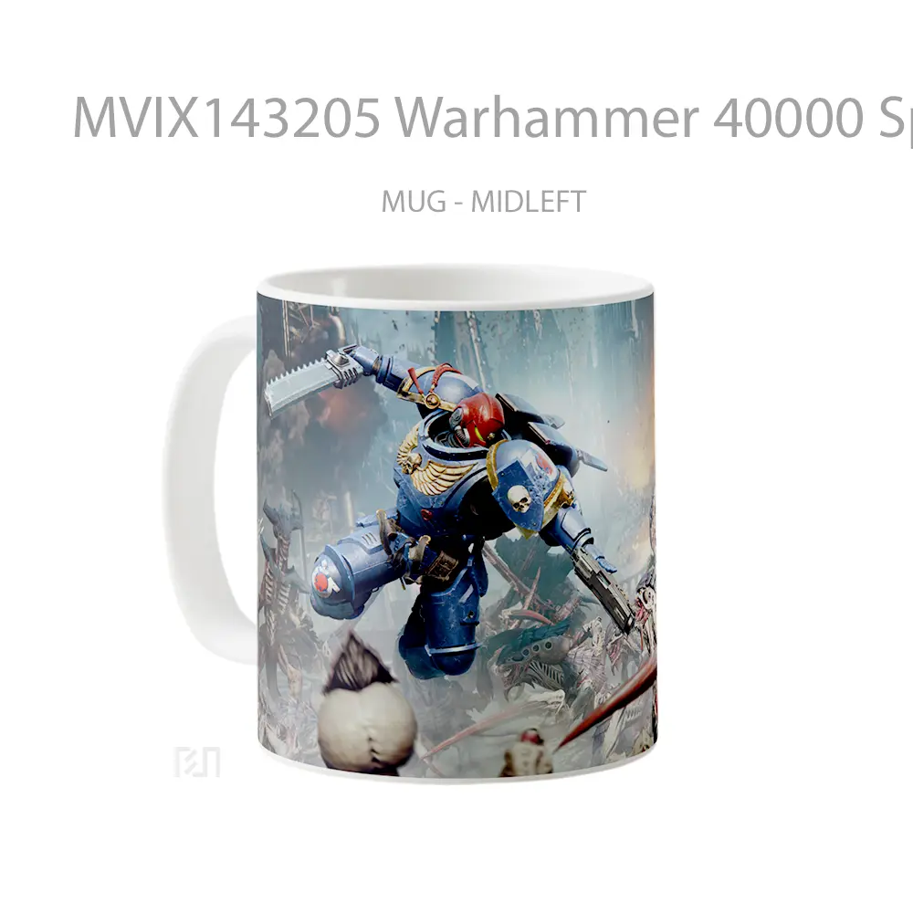 Mug Warhammer 40000 Space Marine 2 Battle Gelas Keramik Unik - All-side / Desain