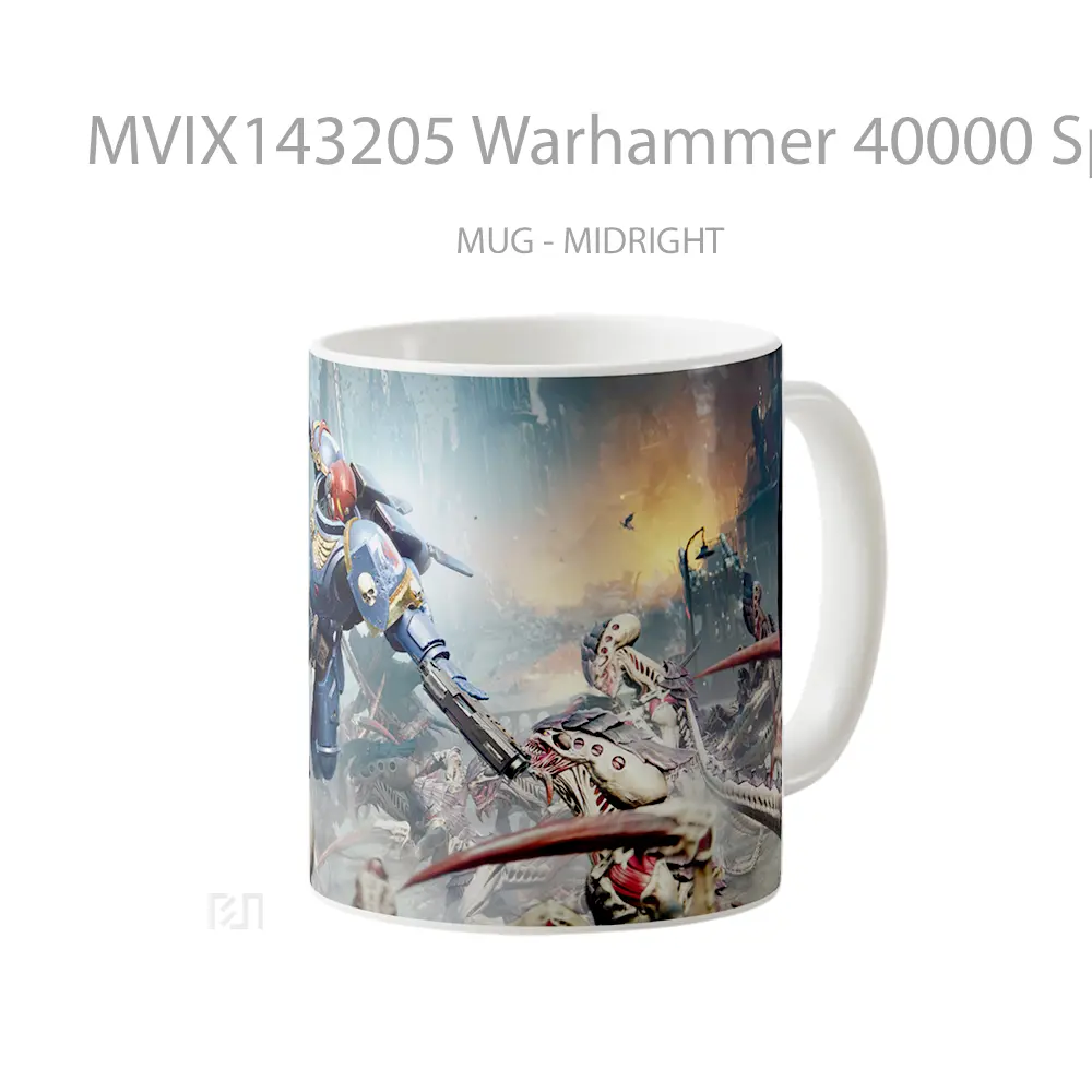Mug Warhammer 40000 Space Marine 2 Battle Gelas Keramik Unik - All-side / Desain