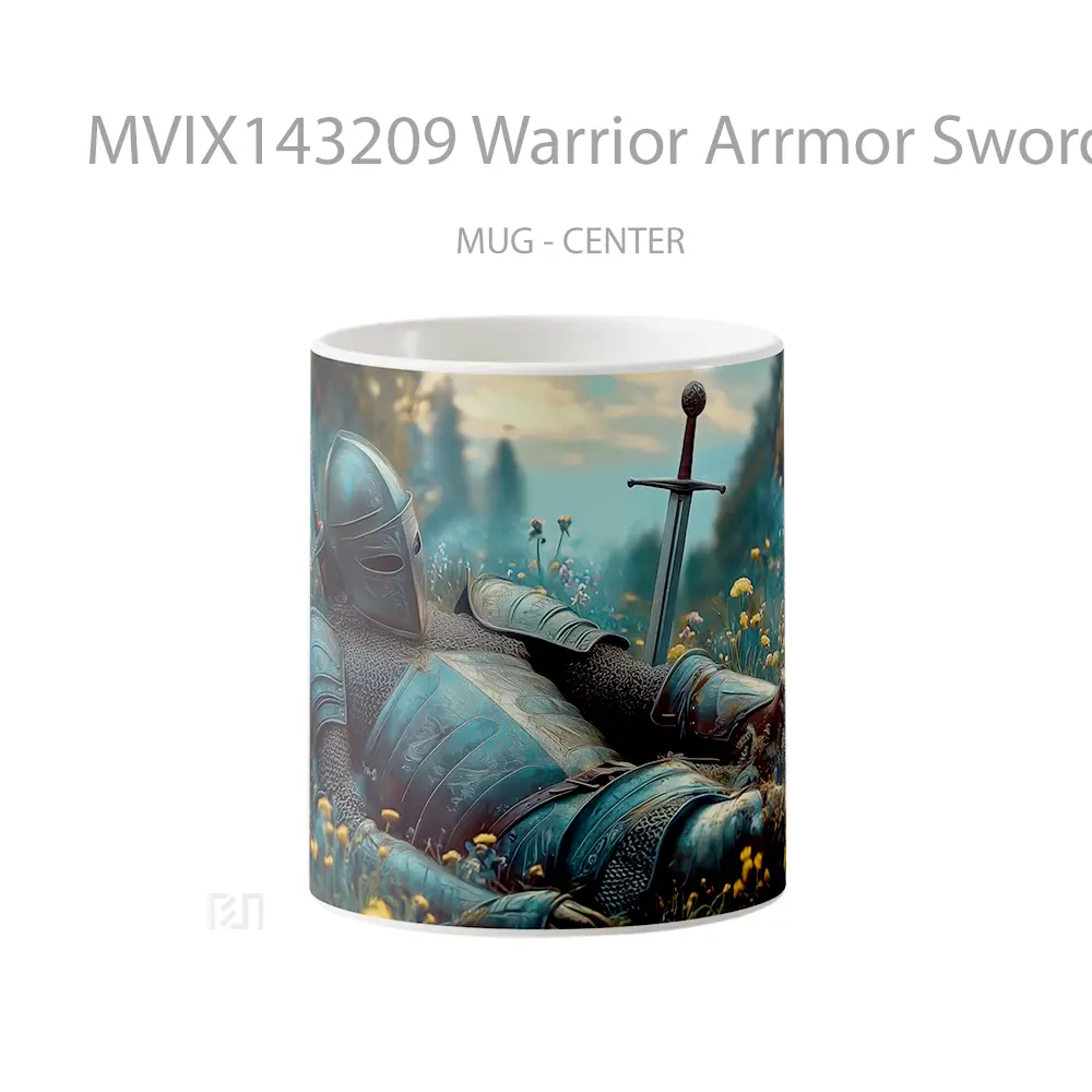 Mug Warrior Arrmor Sword Fantasy Restin Gelas Keramik Unik