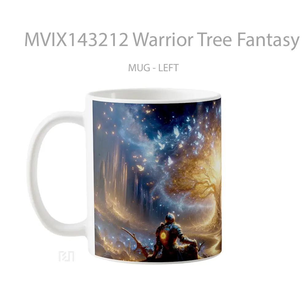 Mug Warrior Tree Fantasy Gelas Keramik Unik - All-side / Desain