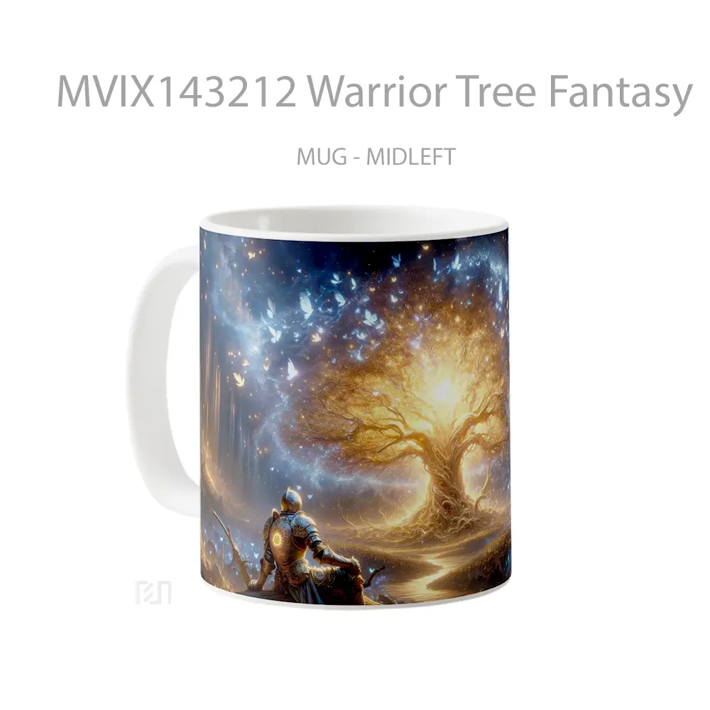 Mug Warrior Tree Fantasy Gelas Keramik Unik - All-side / Desain