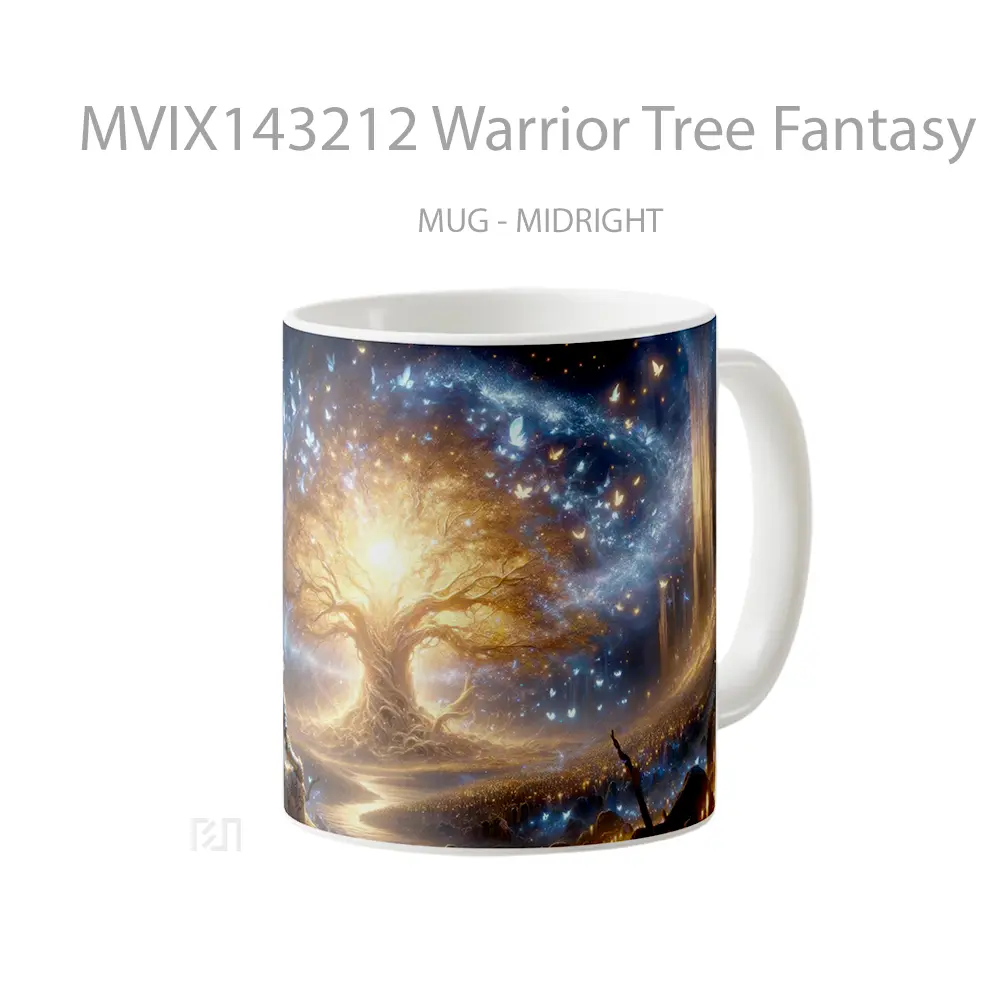 Mug Warrior Tree Fantasy Gelas Keramik Unik - All-side / Desain