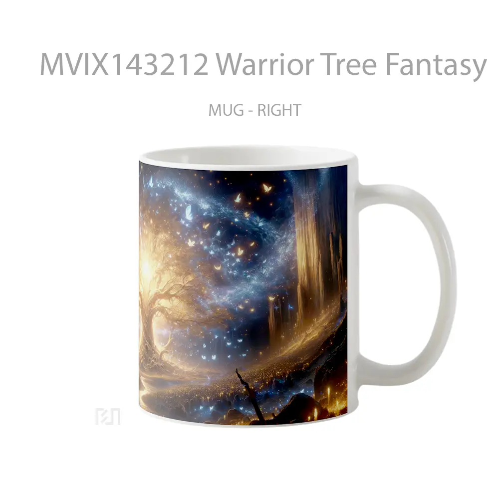 Mug Warrior Tree Fantasy Gelas Keramik Unik - All-side / Desain