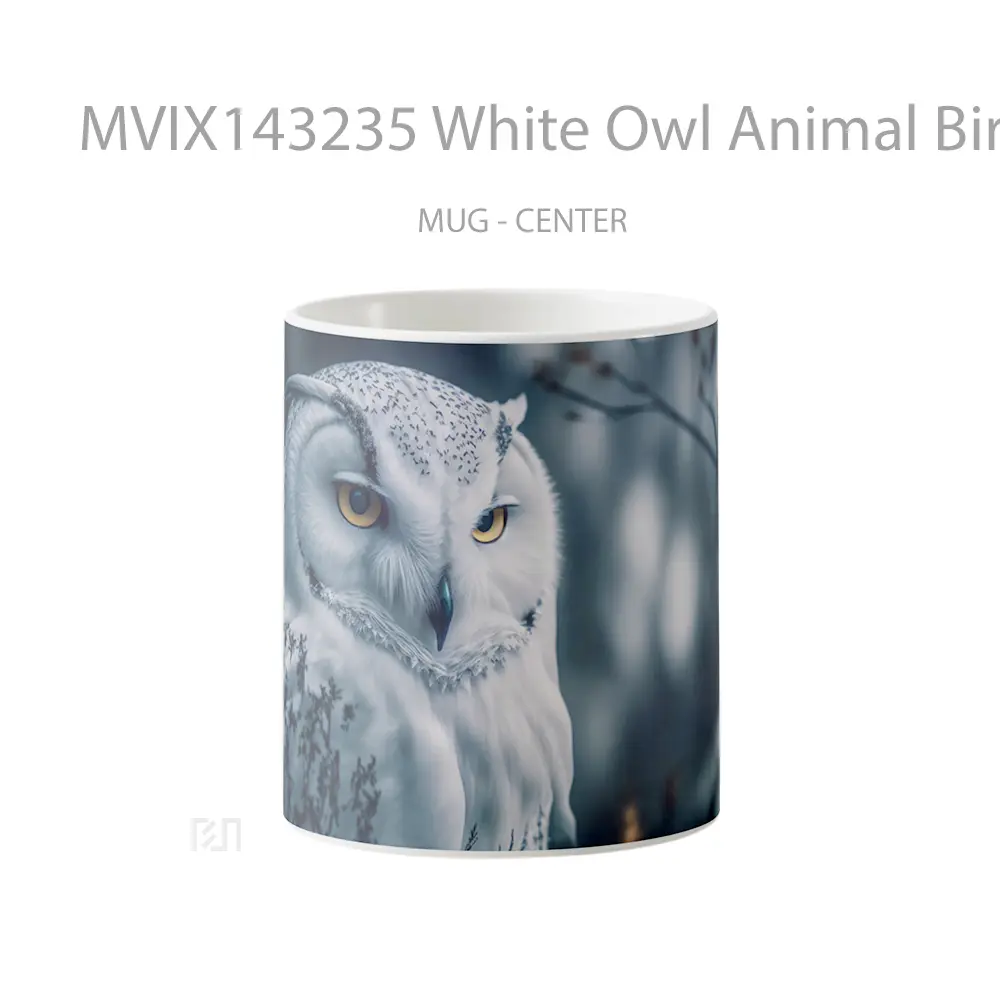 Mug White Owl Animal Bird Gelas Hewan Lucu