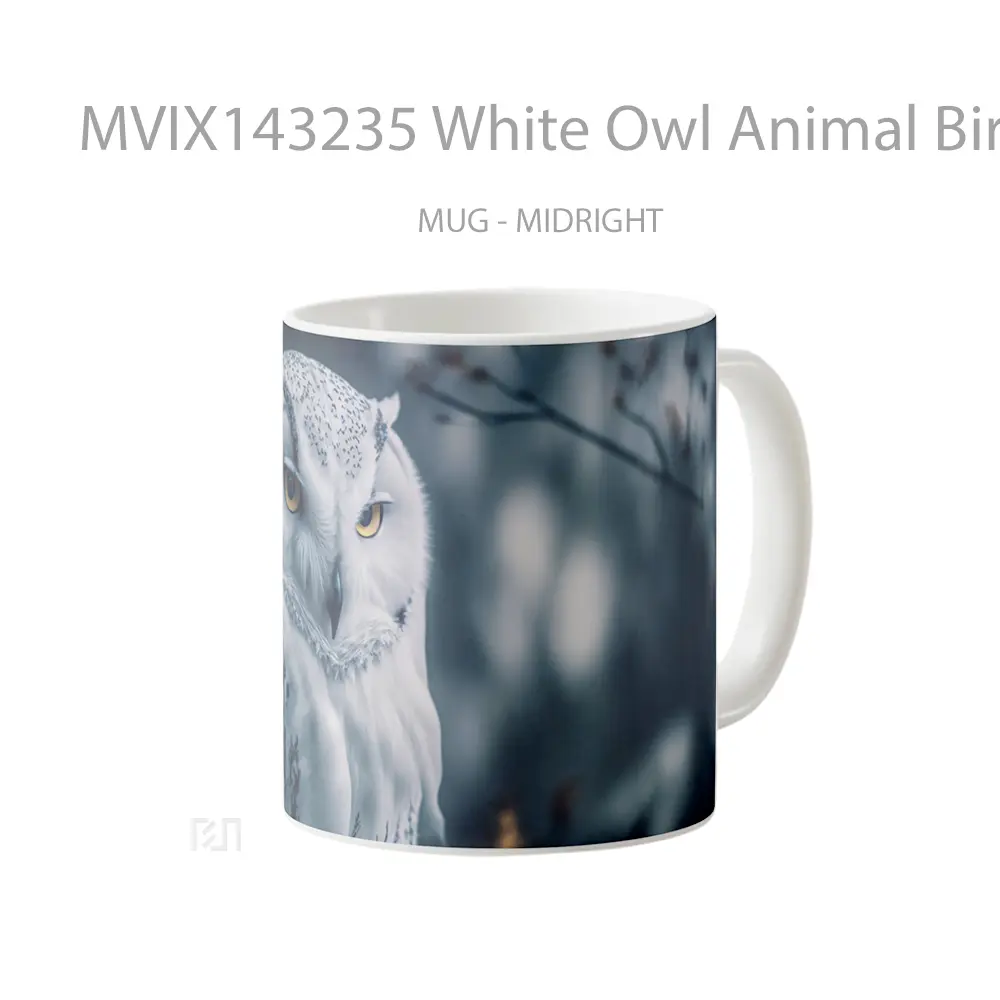 Mug White Owl Animal Bird Gelas Hewan Lucu - All-side / Desain