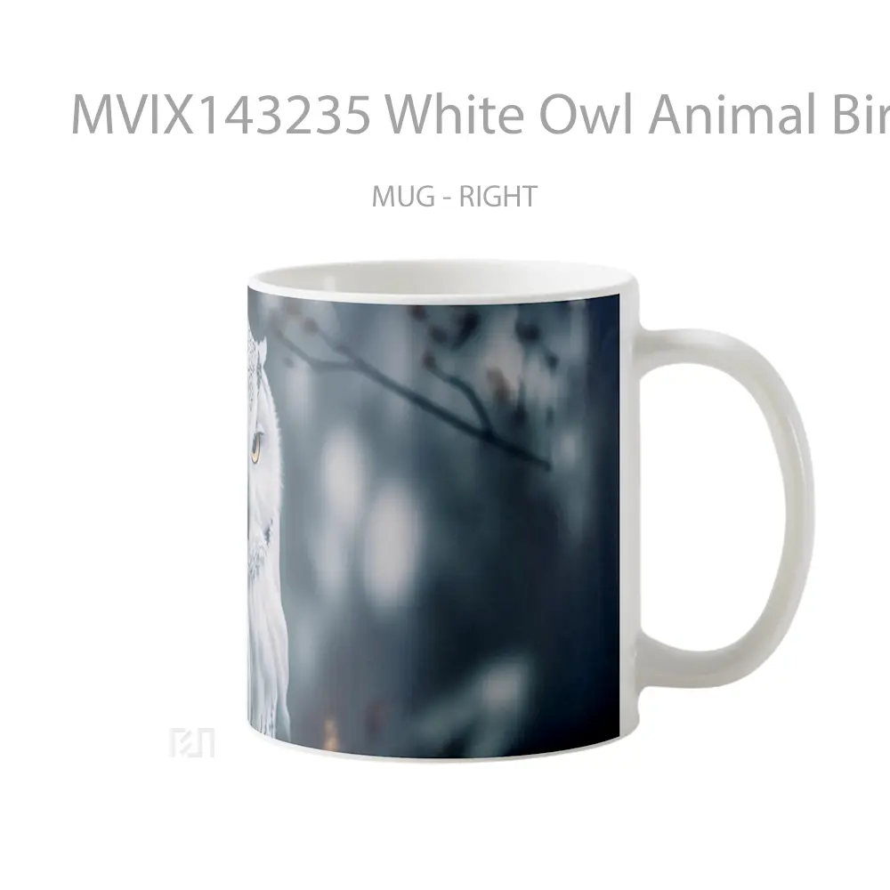 Mug White Owl Animal Bird Gelas Hewan Lucu - All-side / Desain