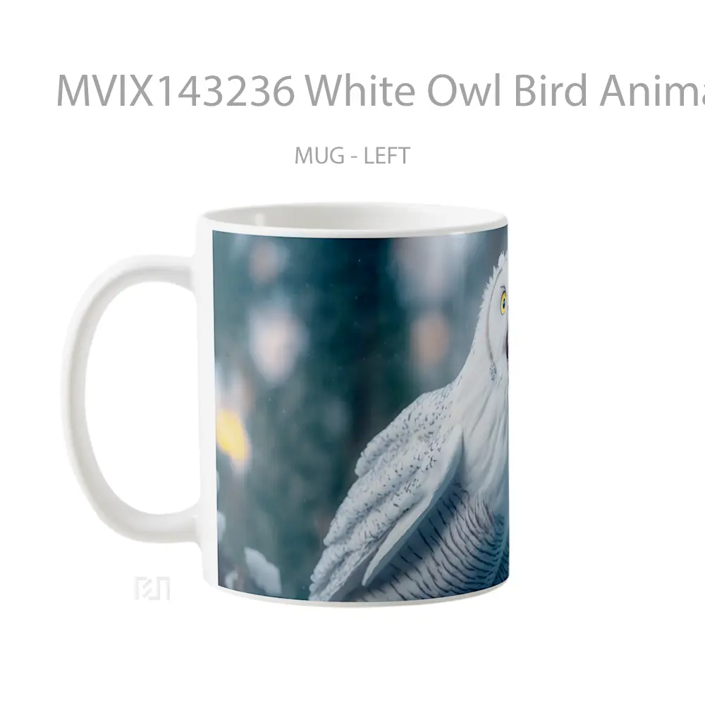 Mug White Owl Bird Animal Gelas Hewan Lucu - All-side / Desain