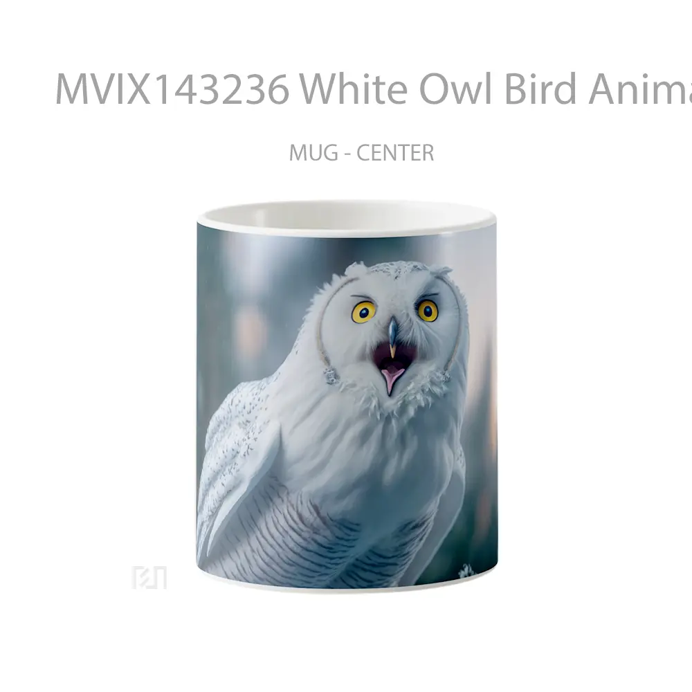 Mug White Owl Bird Animal Gelas Hewan Lucu