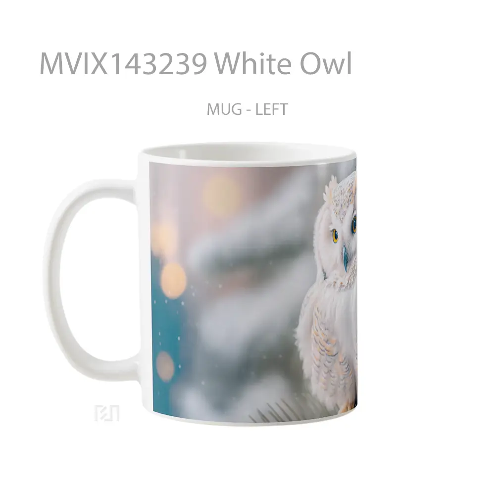 Mug White Owl Gelas Keramik Unik - All-side / Desain