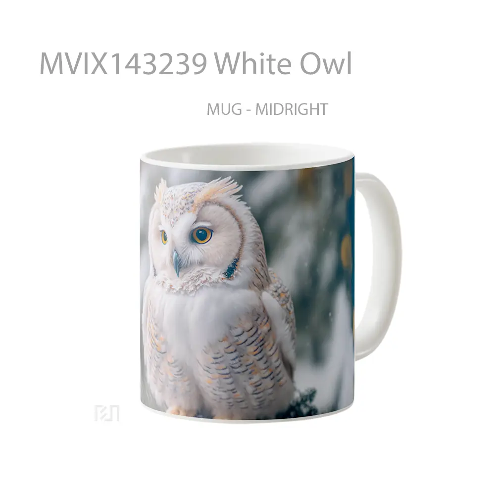 Mug White Owl Gelas Keramik Unik - All-side / Desain