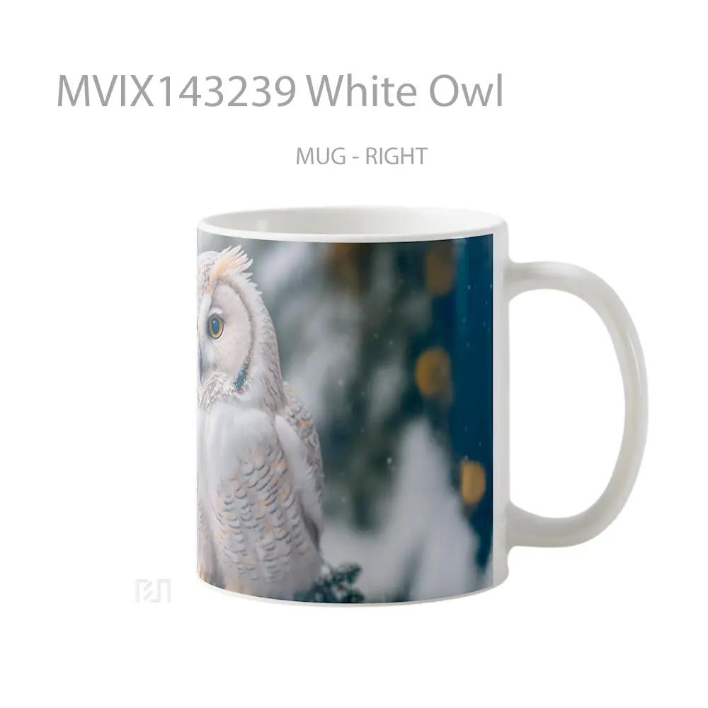 Mug White Owl Gelas Keramik Unik - All-side / Desain