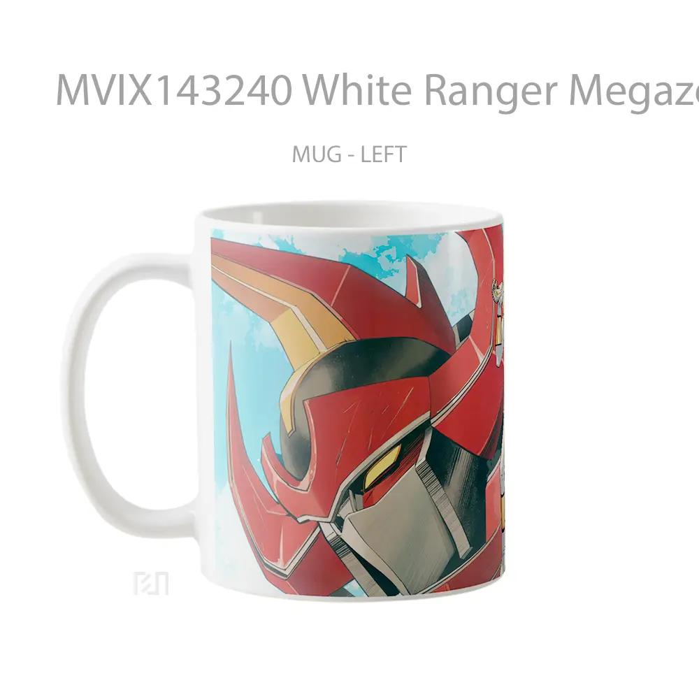Mug White Ranger Megazord Power Rangers Fortnite Gelas Keramik Unik - All-side / Desain