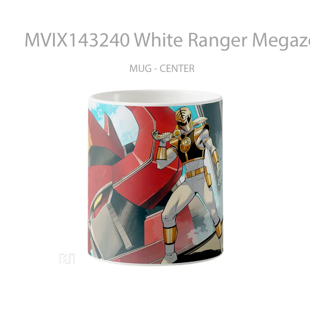 Mug White Ranger Megazord Power Rangers Fortnite Gelas Keramik Unik