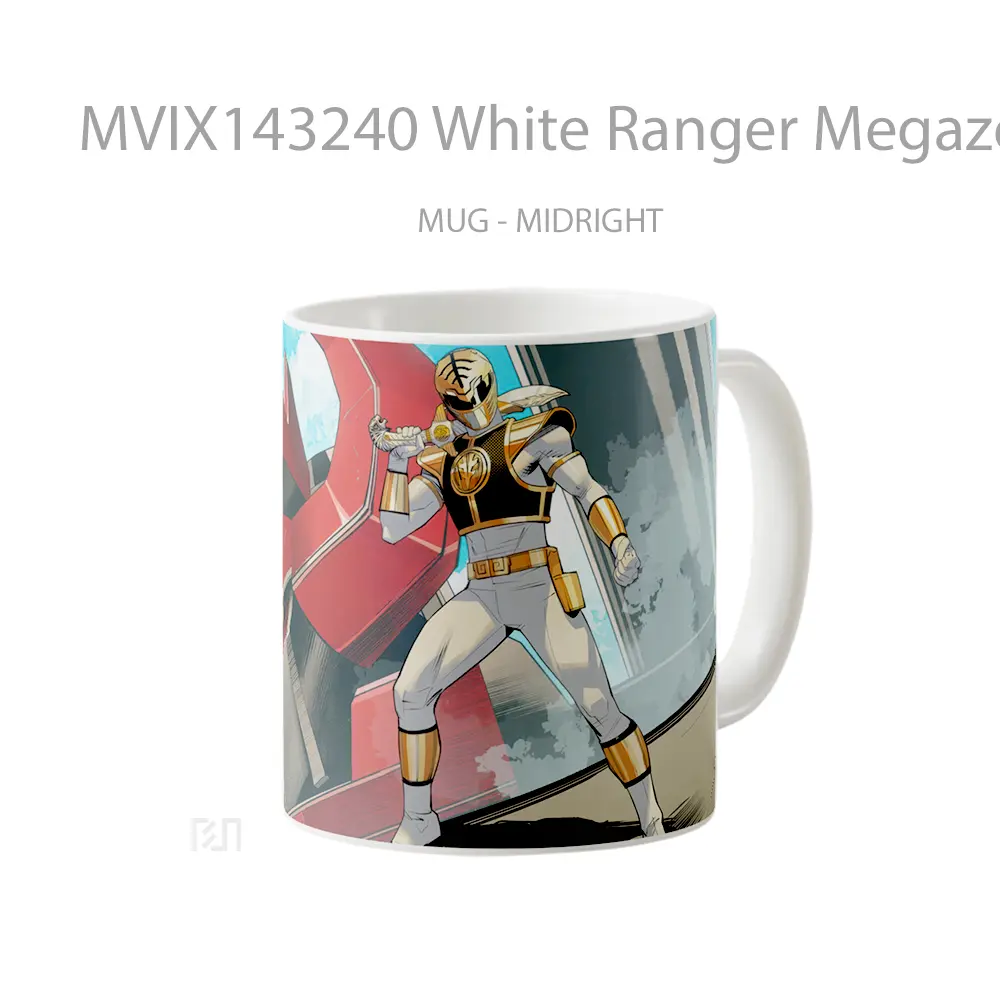 Mug White Ranger Megazord Power Rangers Fortnite Gelas Keramik Unik - All-side / Desain
