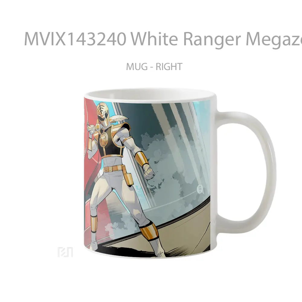 Mug White Ranger Megazord Power Rangers Fortnite Gelas Keramik Unik - All-side / Desain