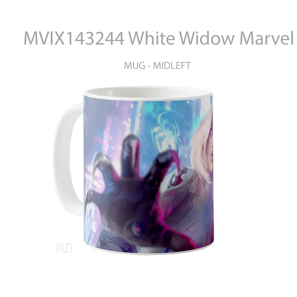 Mug White Widow Marvel Gelas Superhero - All-side / Desain
