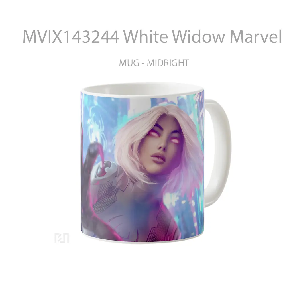 Mug White Widow Marvel Gelas Superhero - All-side / Desain