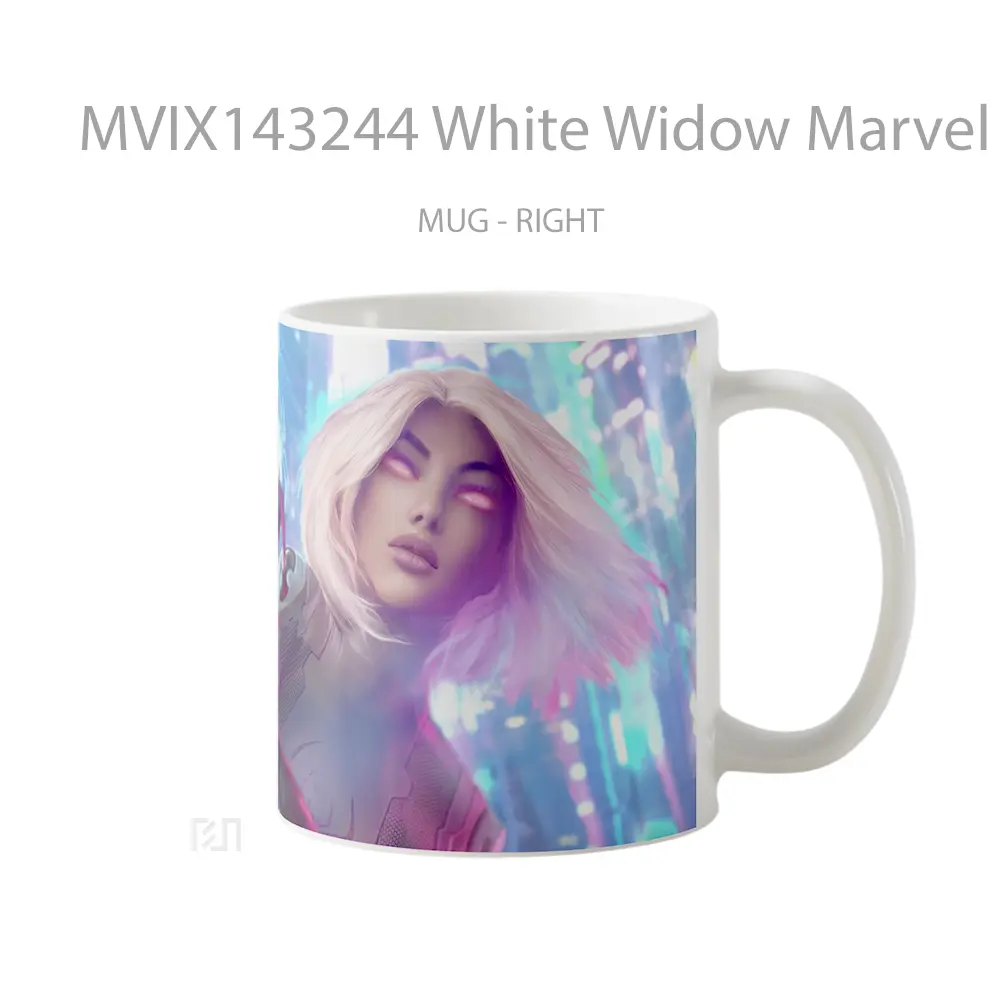 Mug White Widow Marvel Gelas Superhero - All-side / Desain