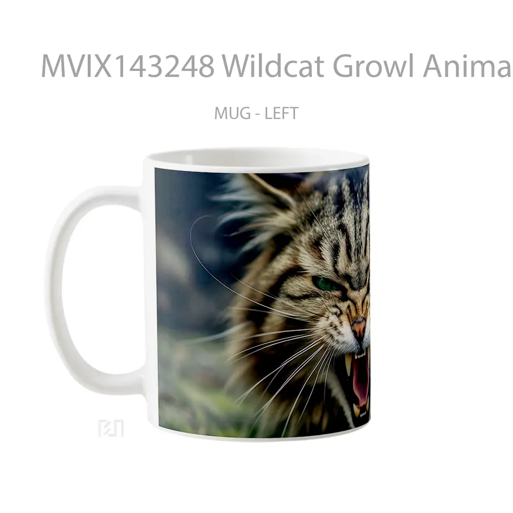 Mug Wildcat Growl Animal Gelas Superhero - All-side / Desain