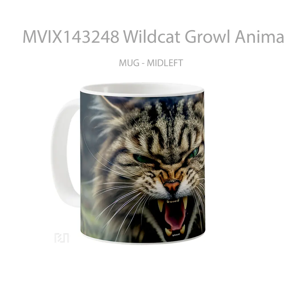 Mug Wildcat Growl Animal Gelas Superhero - All-side / Desain