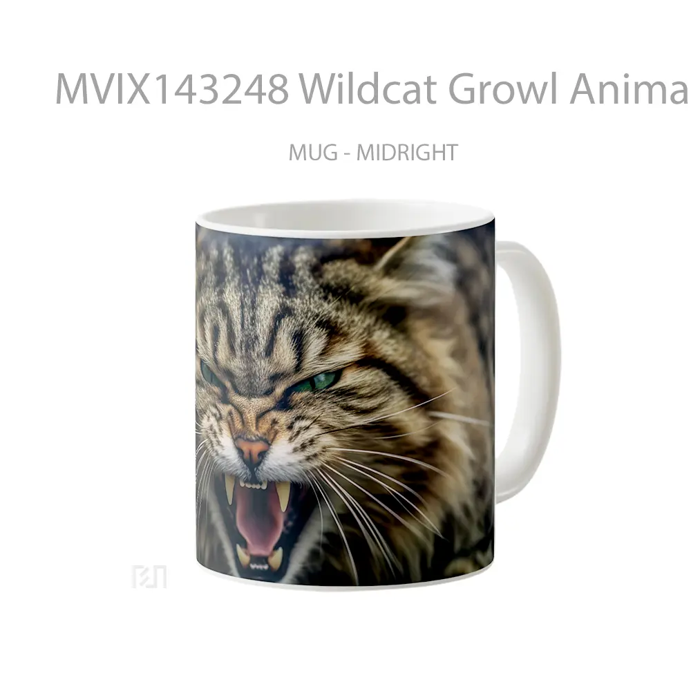 Mug Wildcat Growl Animal Gelas Superhero - All-side / Desain