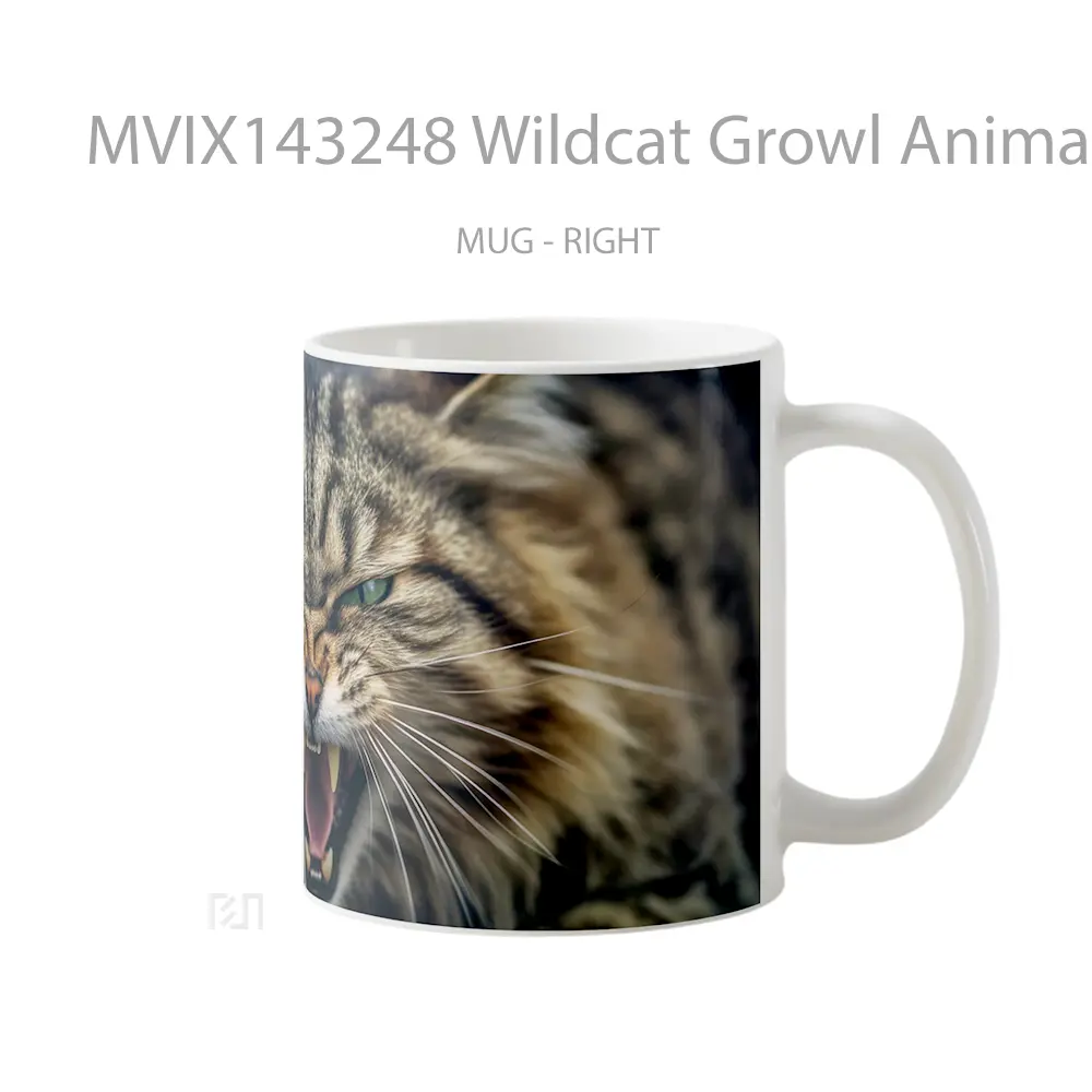 Mug Wildcat Growl Animal Gelas Superhero - All-side / Desain