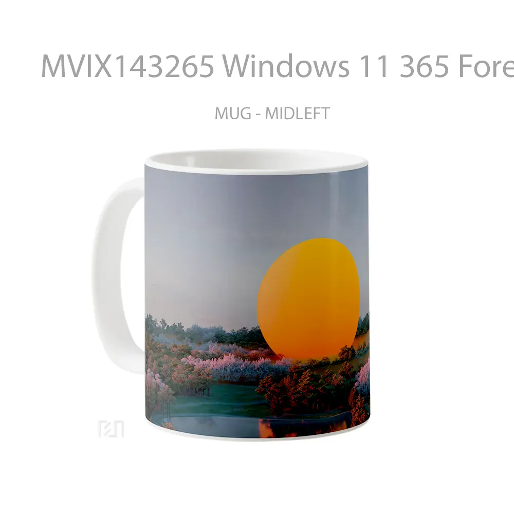 Mug Windows 11 365 Forest Scenery Digital Art Gelas Pemandangan Alam - All-side / Desain