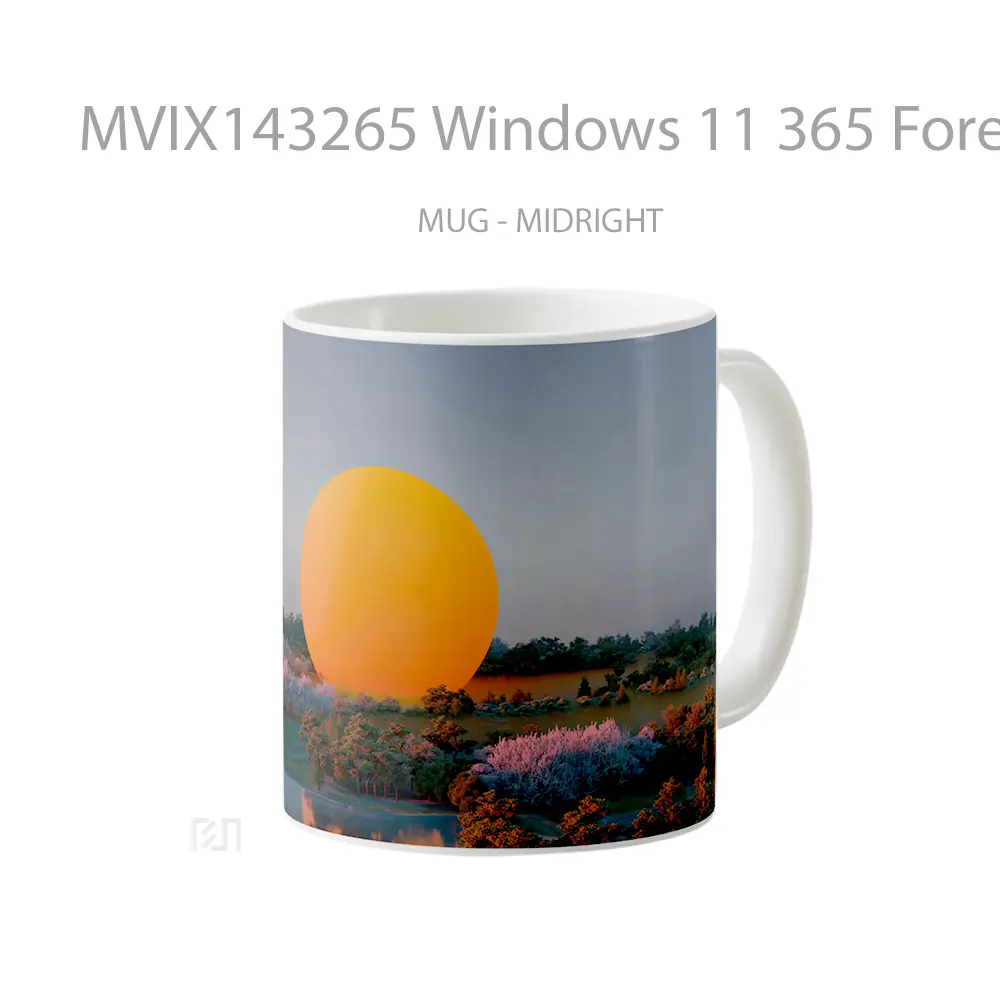 Mug Windows 11 365 Forest Scenery Digital Art Gelas Pemandangan Alam - All-side / Desain