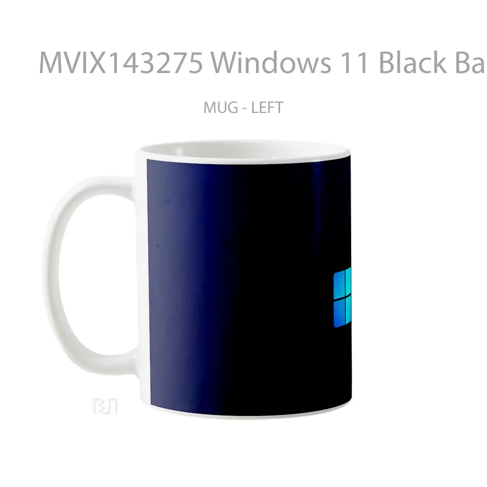 Mug Windows 11 Black Background Gelas Keramik Unik - All-side / Desain