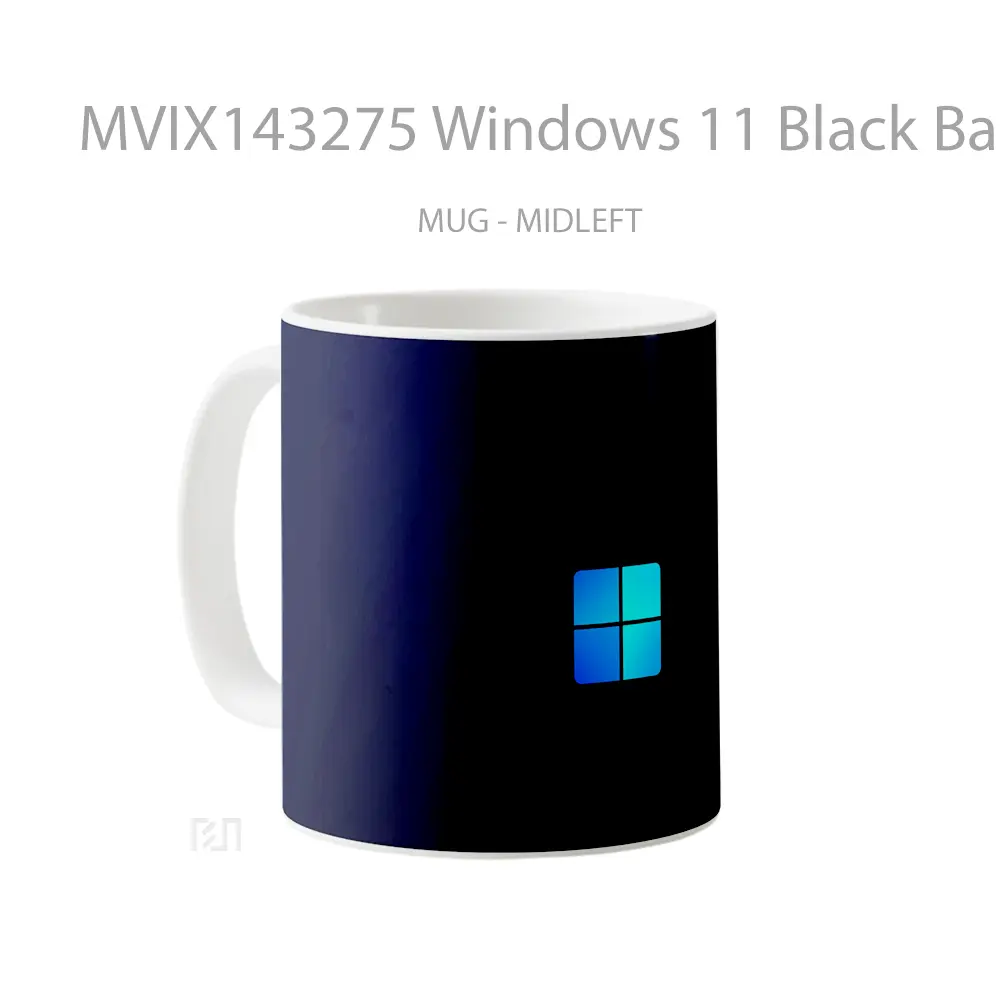 Mug Windows 11 Black Background Gelas Keramik Unik - All-side / Desain