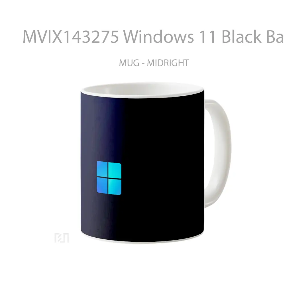 Mug Windows 11 Black Background Gelas Keramik Unik - All-side / Desain