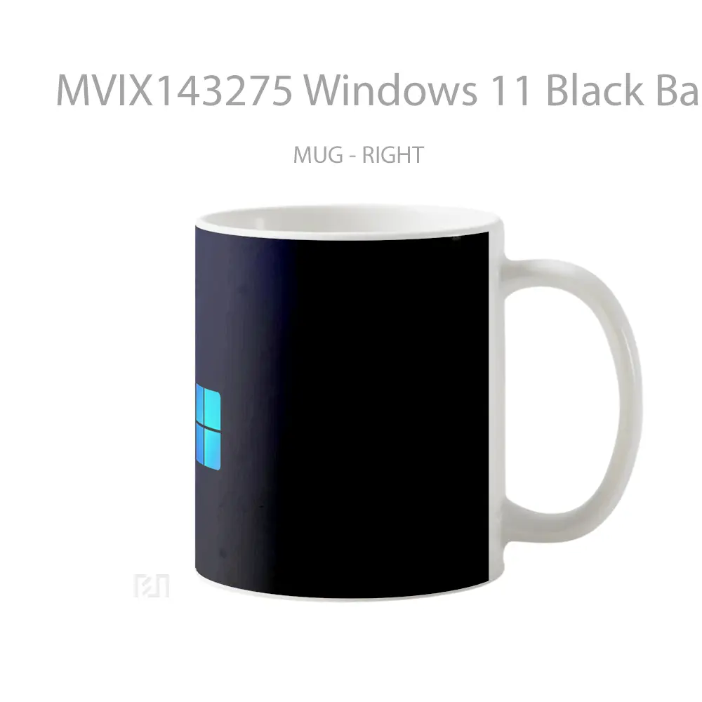 Mug Windows 11 Black Background Gelas Keramik Unik - All-side / Desain