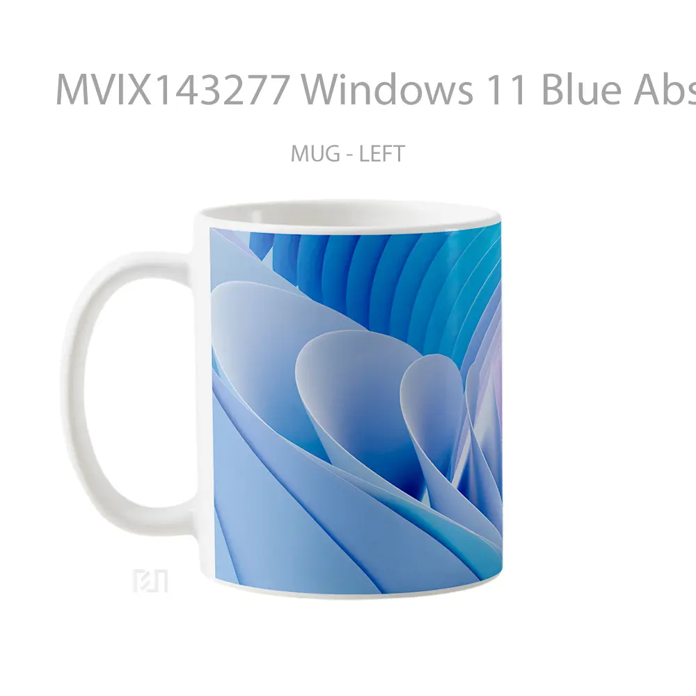 Mug Windows 11 Blue Abstract Background Gelas Keramik Unik - All-side / Desain