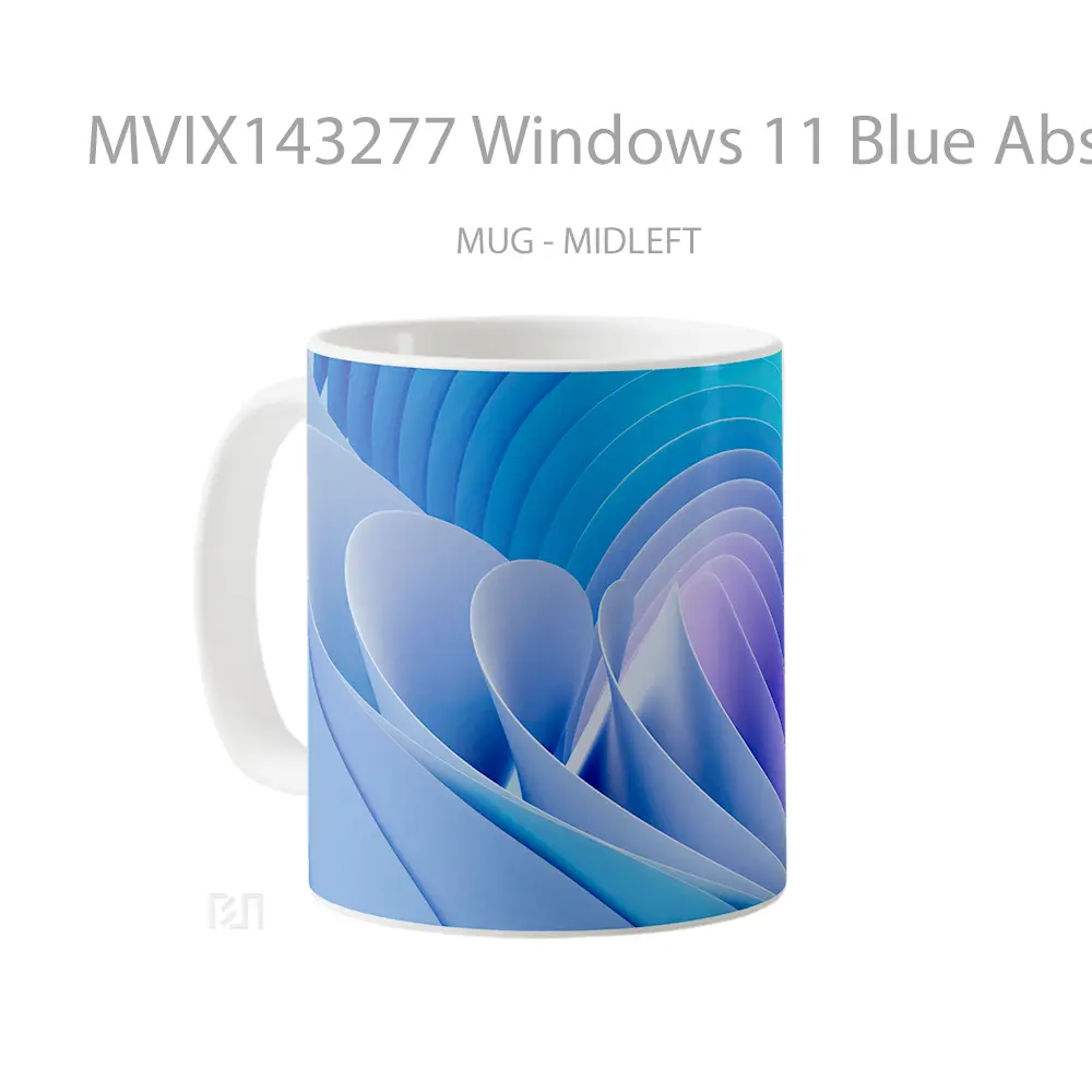Mug Windows 11 Blue Abstract Background Gelas Keramik Unik - All-side / Desain