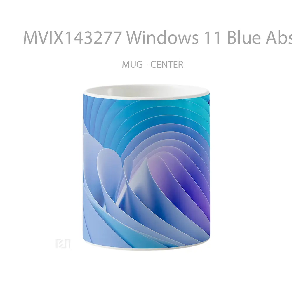 Mug Windows 11 Blue Abstract Background Gelas Keramik Unik