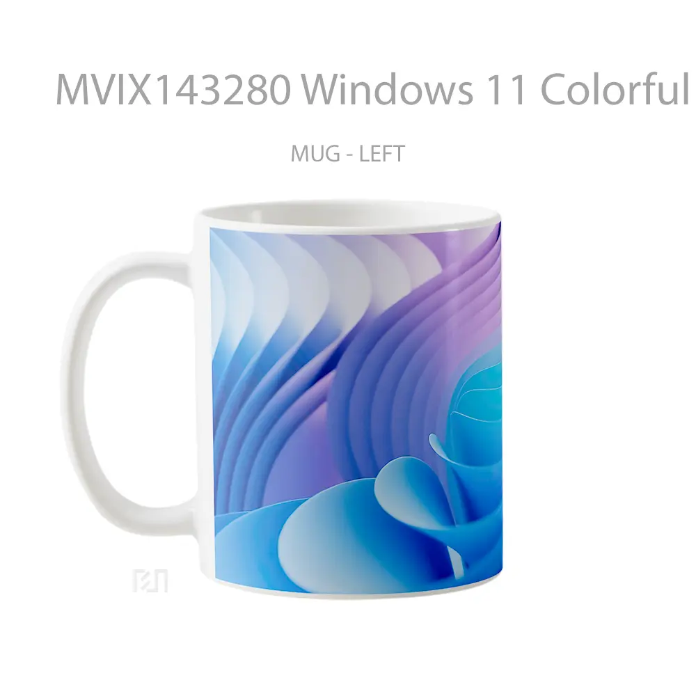 Mug Windows 11 Colorful Abstract Background Digital Art Gelas Keramik Unik - All-side / Desain
