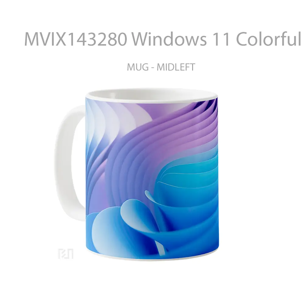 Mug Windows 11 Colorful Abstract Background Digital Art Gelas Keramik Unik - All-side / Desain