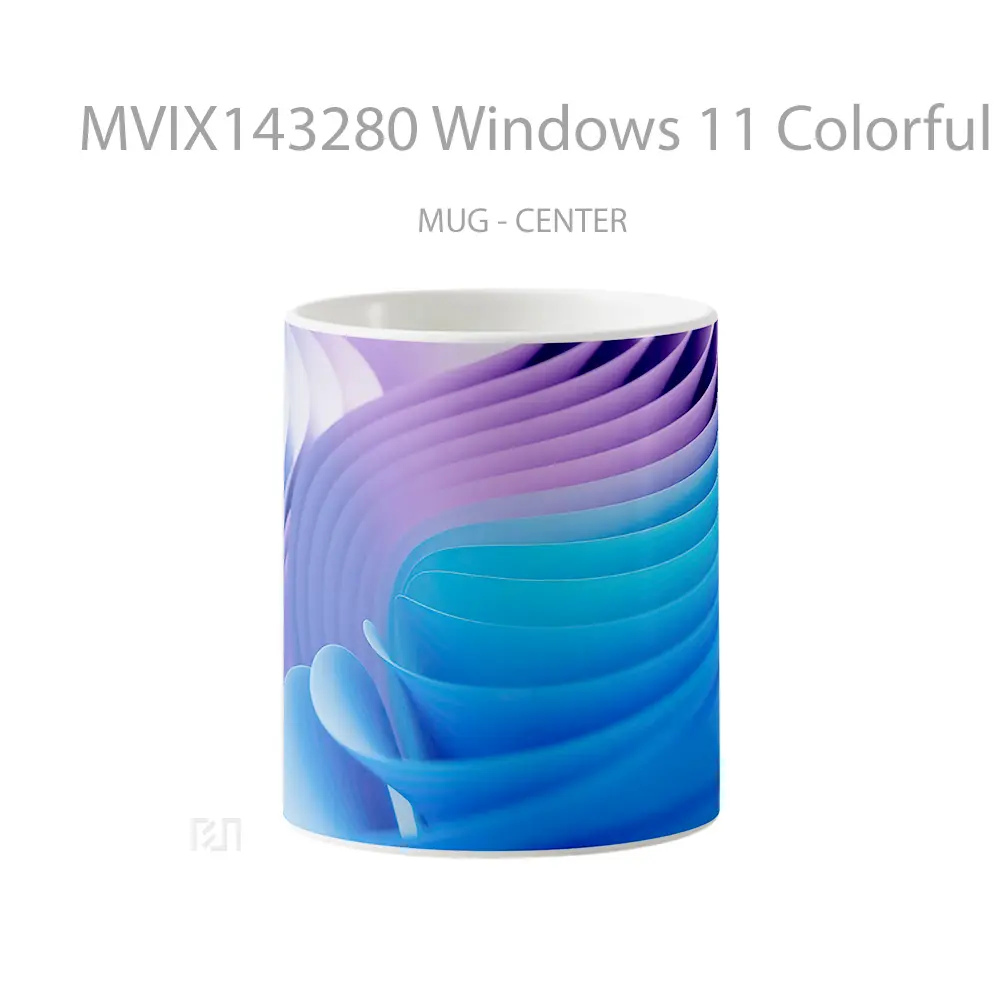 Mug Windows 11 Colorful Abstract Background Digital Art Gelas Keramik Unik