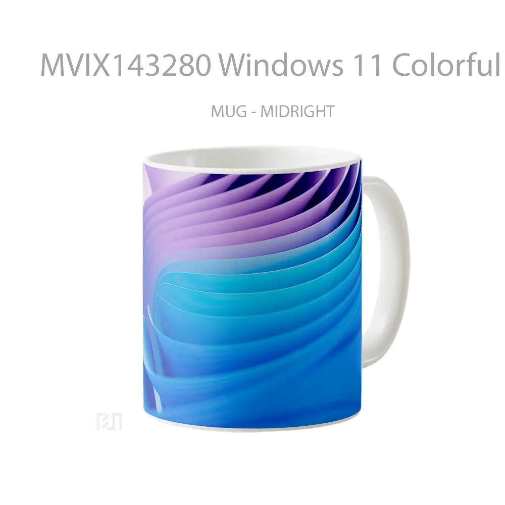Mug Windows 11 Colorful Abstract Background Digital Art Gelas Keramik Unik - All-side / Desain