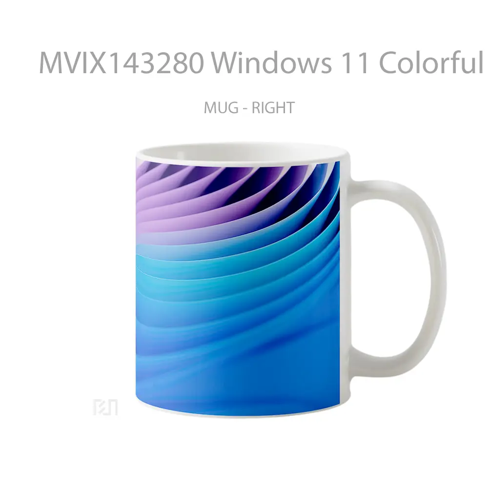 Mug Windows 11 Colorful Abstract Background Digital Art Gelas Keramik Unik - All-side / Desain