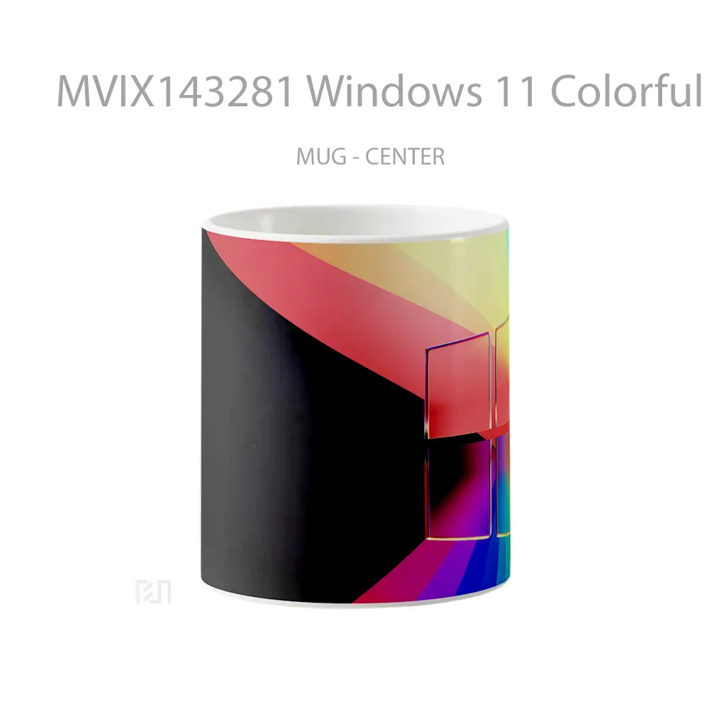 Mug Windows 11 Colorful Background Digital Art Gelas Keramik Unik