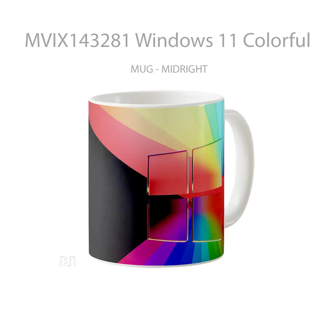 Mug Windows 11 Colorful Background Digital Art Gelas Keramik Unik - All-side / Desain