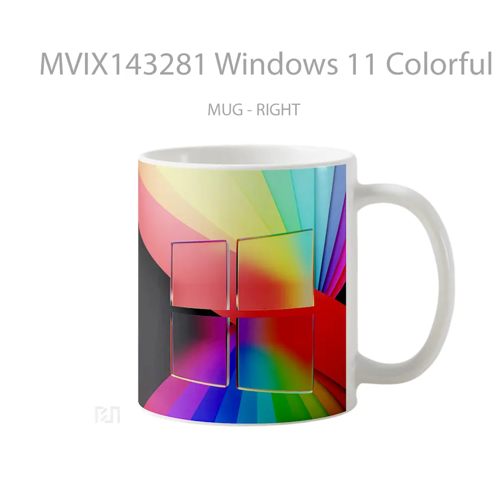 Mug Windows 11 Colorful Background Digital Art Gelas Keramik Unik - All-side / Desain
