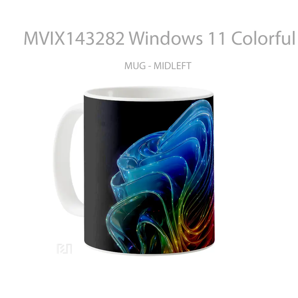 Mug Windows 11 Colorful Dark Backgroun Gelas Keramik Unik - All-side / Desain