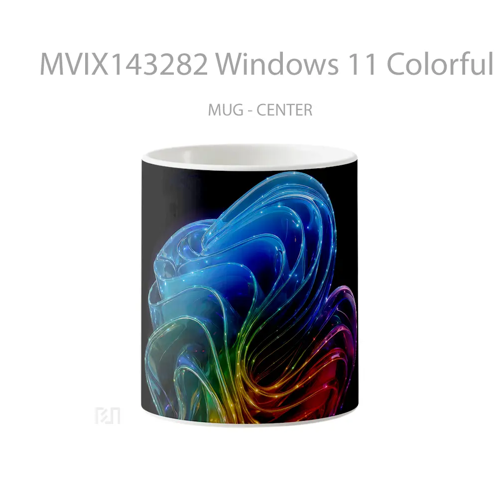 Mug Windows 11 Colorful Dark Backgroun Gelas Keramik Unik