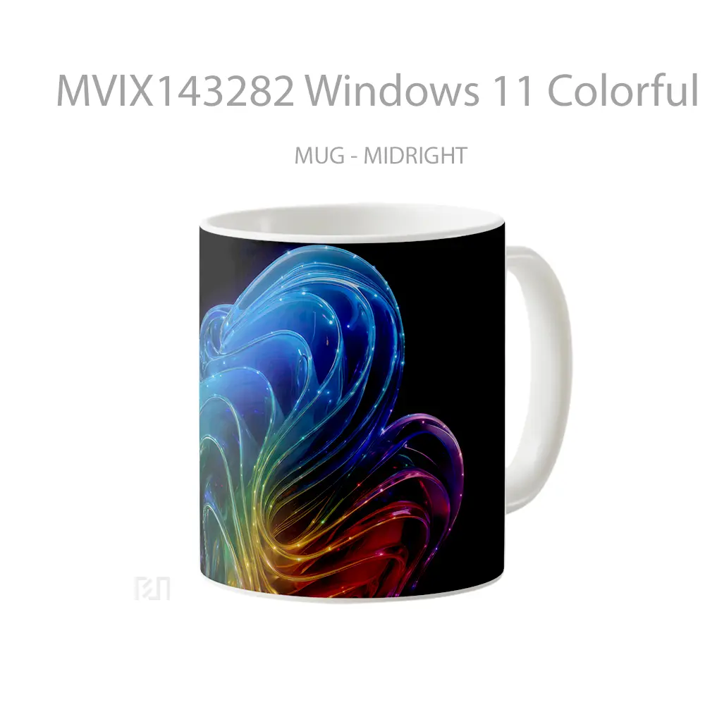 Mug Windows 11 Colorful Dark Backgroun Gelas Keramik Unik - All-side / Desain
