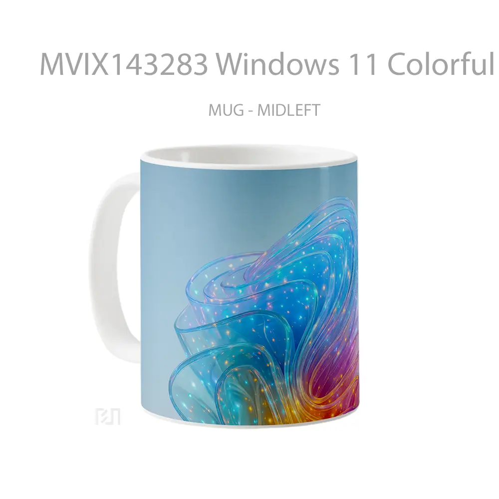 Mug Windows 11 Colorful Light Backgroun Gelas Keramik Unik - All-side / Desain