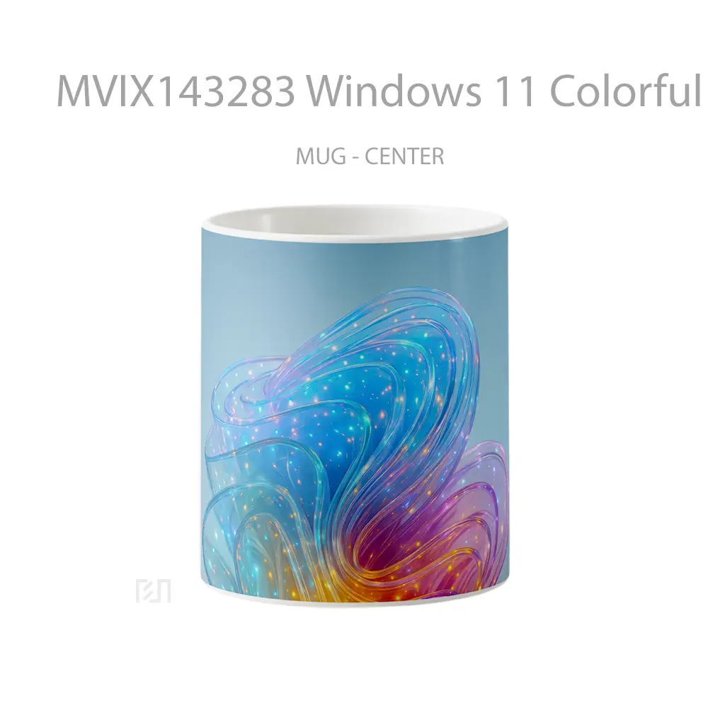 Mug Windows 11 Colorful Light Backgroun Gelas Keramik Unik