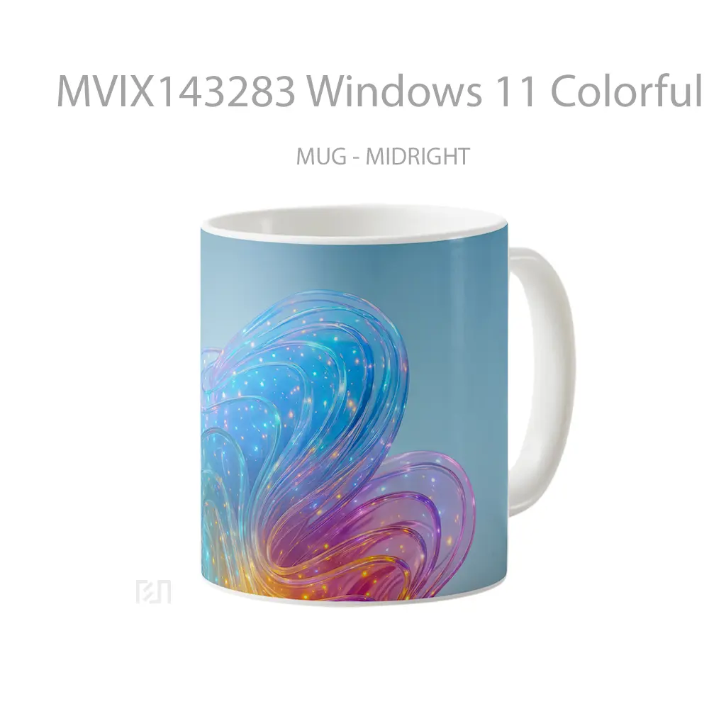 Mug Windows 11 Colorful Light Backgroun Gelas Keramik Unik - All-side / Desain